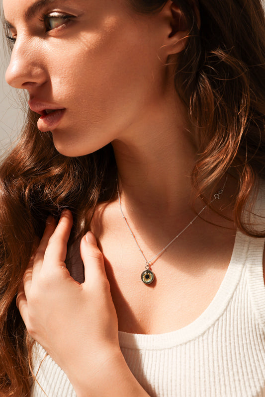 Silver Ball Eye Necklace