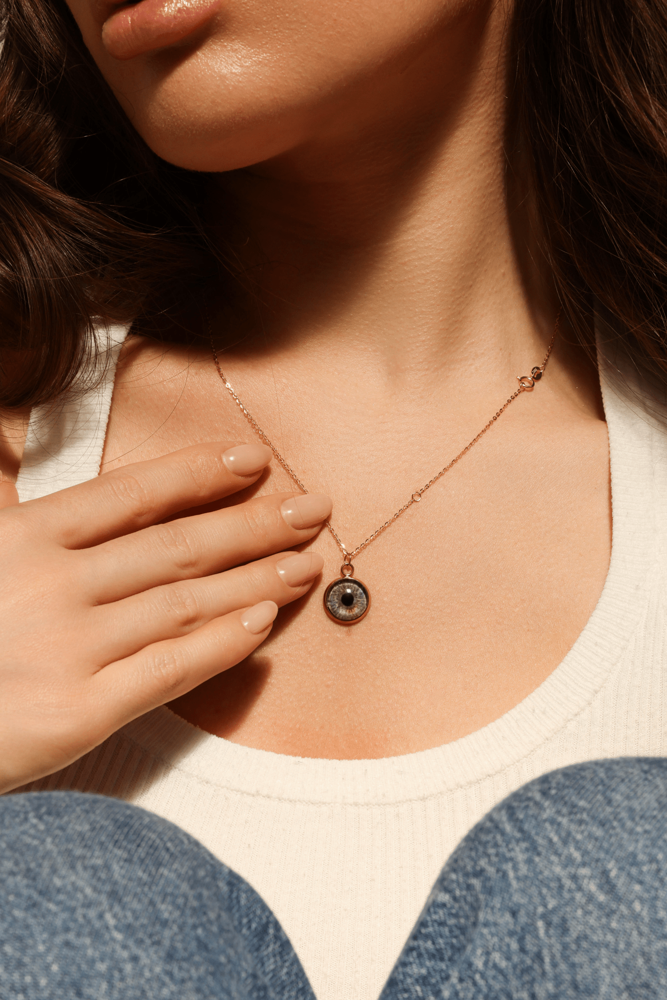 Gold Plain Eye Necklace - shop_name