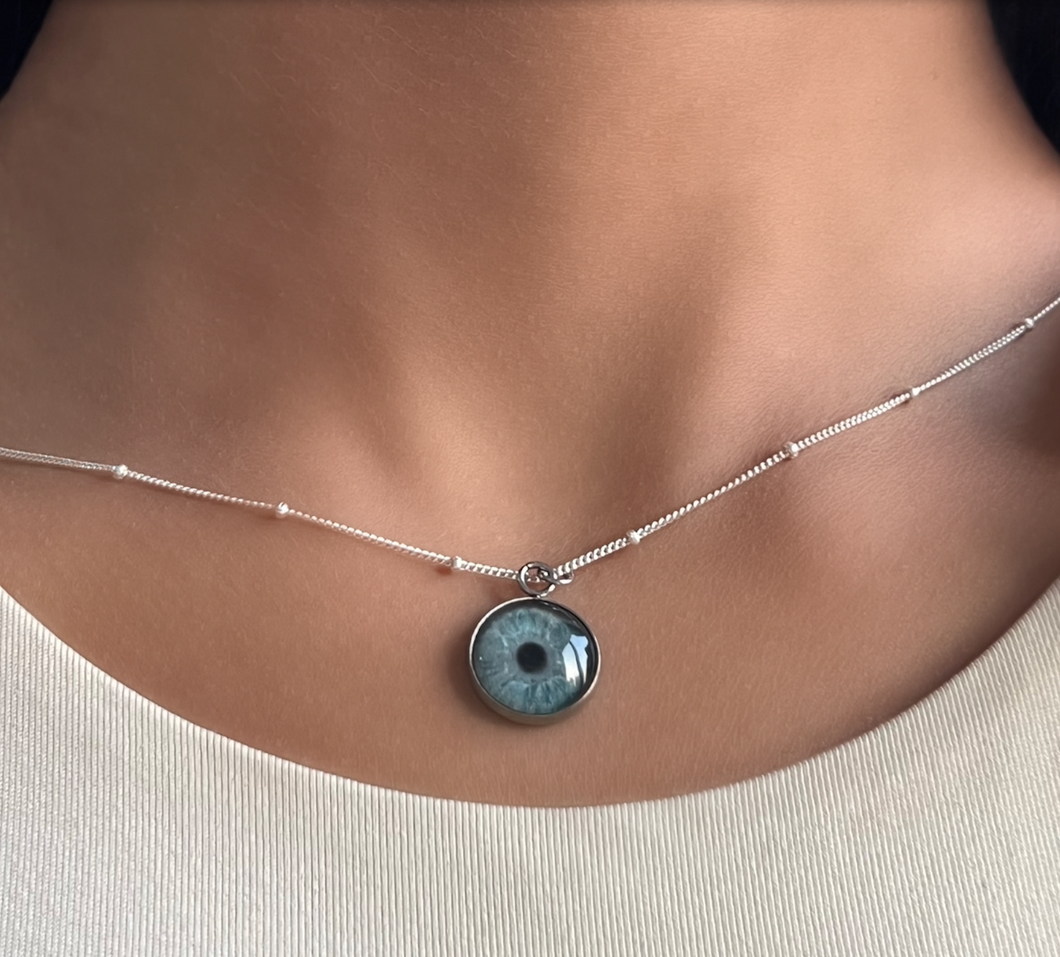 Silver Ball Eye Necklace