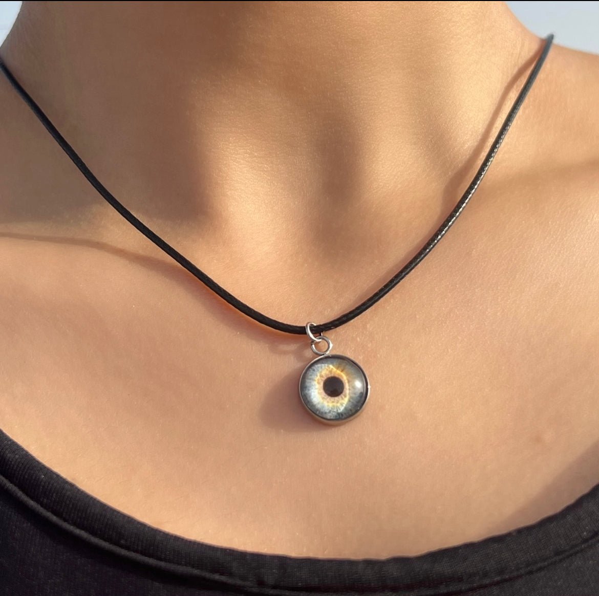 Black String Eye Necklace - #shop_name