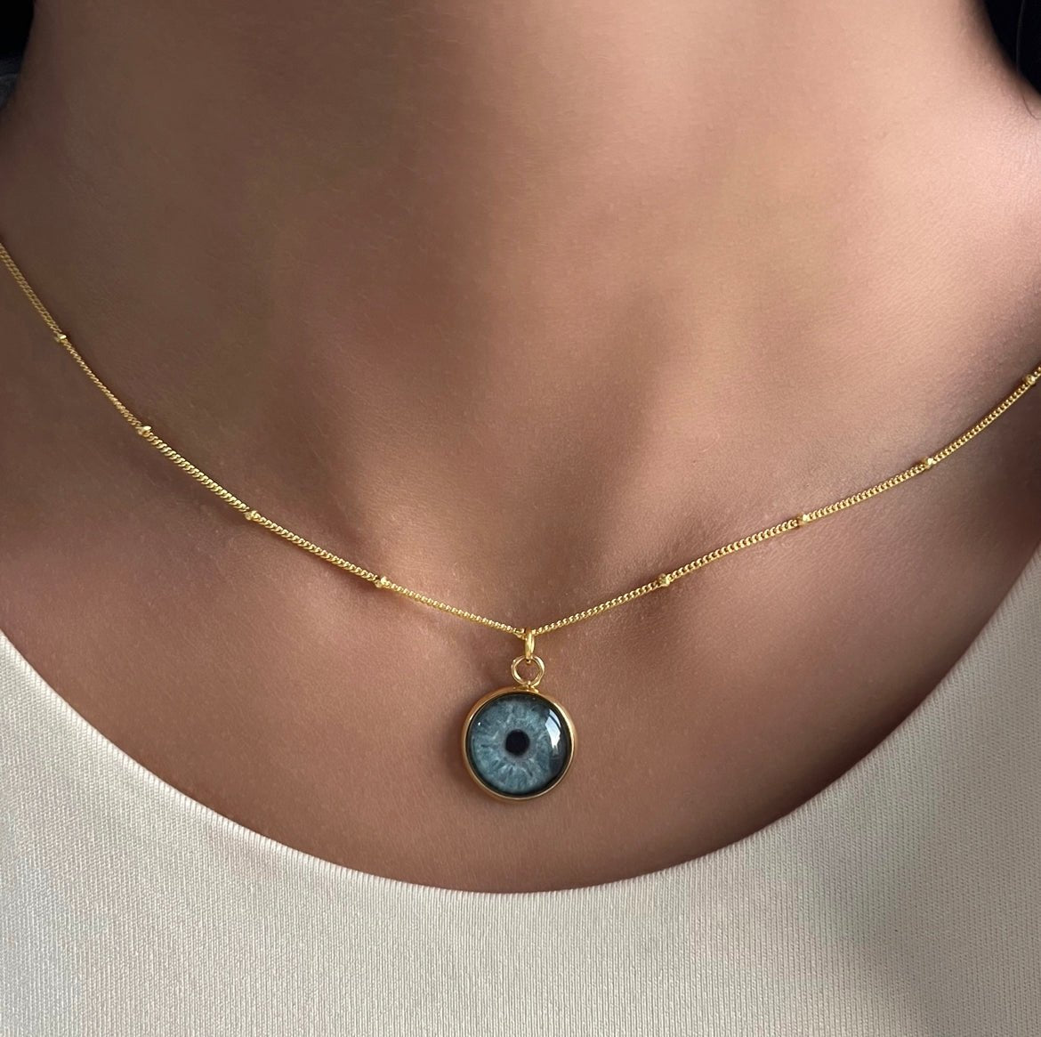 Gold Ball Eye Necklace - #shop_name